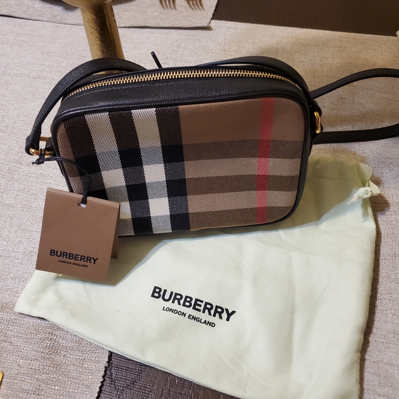 Burberry Handbags - Burberry Crossbody Bag in Tan, Black & Red Check